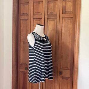 Just Be Black & White Sleeveless T-shirt, Size L